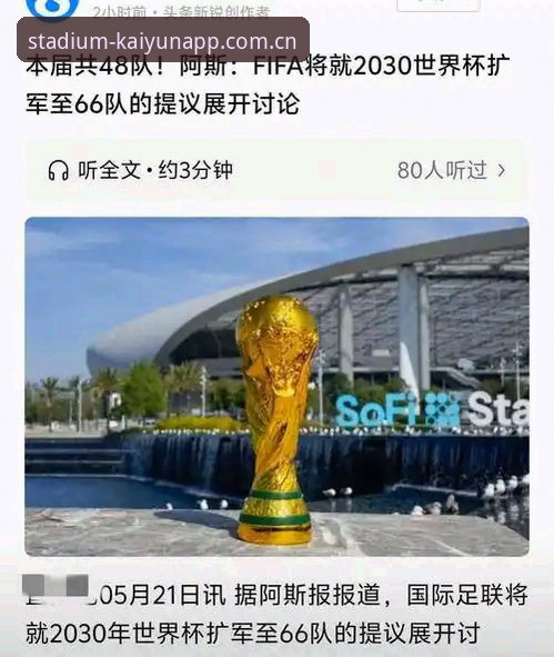 2030年世界杯扩军至66队详解：中国男足迎来新机遇
